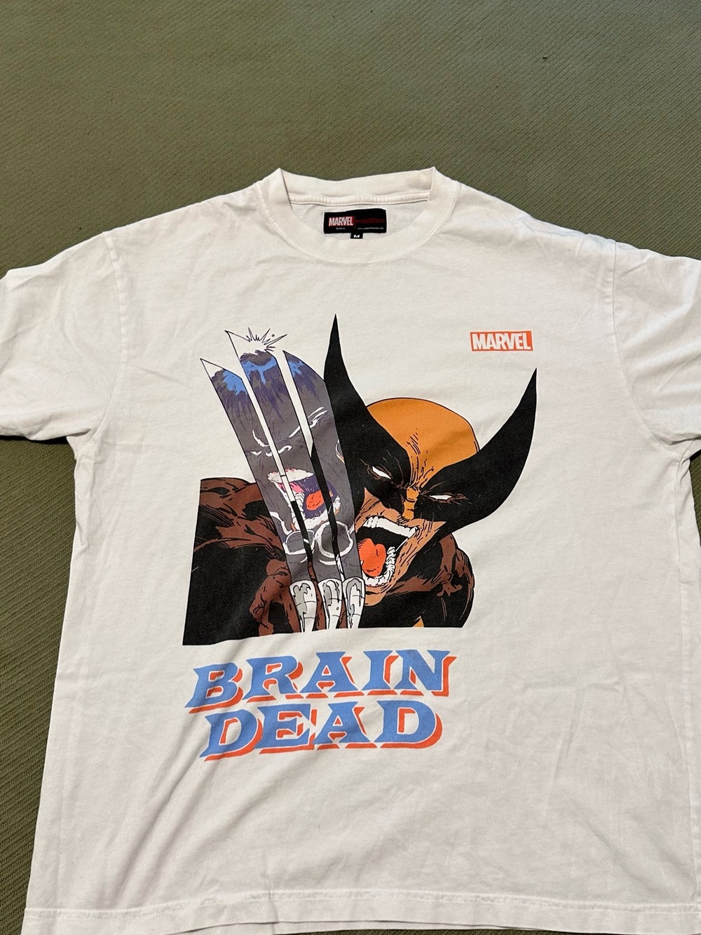 Brain Dead x Marvel White Wolverine Graphic Short-Sleeve Tee